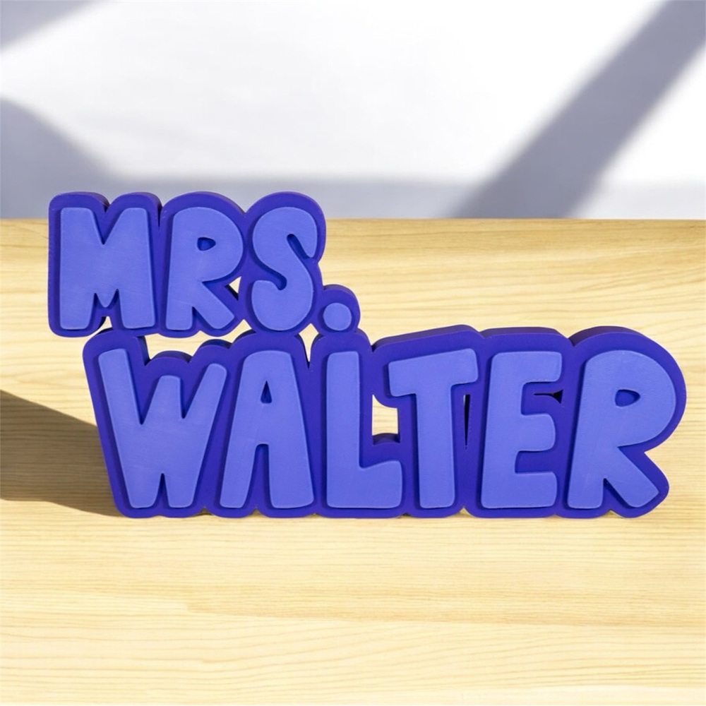 Comic style Multicolor 3D Name Plate, Personalized Desk Decor, Teacher Gift